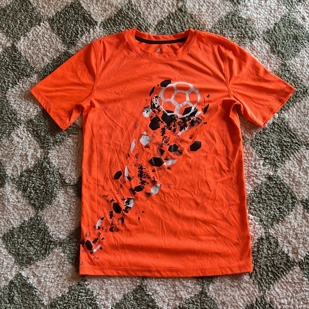 ⚽️ All in Motion Orange, White and Black Short Sleeve Athletic Tee ~ soccer!